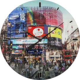 Nástěnné hodiny Glass Piccadilly Circus O80cm