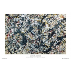 Posters Plakát, Obraz - Jackson Pollock - silver on black, (91,5 x 61 cm)