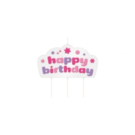Tescoma dortová svíčka DELÍCIA KIDS, Happy birthday, růžová