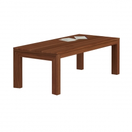 Brown konferenční stolek se dřevěnou deskou