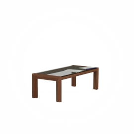 Brown konferenční stolek se sklem