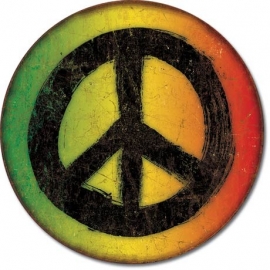 Posters Plechová cedule Rasta Peace Sign, (11,75 x 11,75 cm)