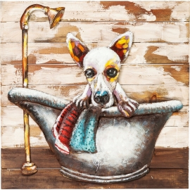 Obraz Iron Bathing Dog 80×80 cm