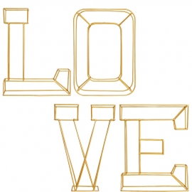 LOVE Dekorační písmena z kovu