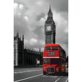 Posters Plakát, Obraz - Londýn - red bus, (61 x 91,5 cm)