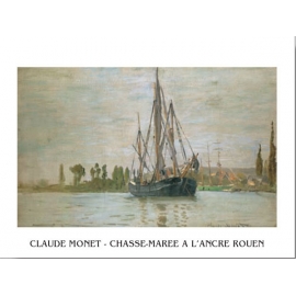 Posters Reprodukce Claude Monet - Chasse-Marée À L'Ancre (Rouen) , (30 x 24 cm)