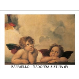 Posters Reprodukce Raffaello - Rafael Santi - Sixtinská madona, detail – Andělé, 1512 , (70 x...
