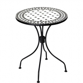 PALAZZO Stůl s mozaikou černá/bílá