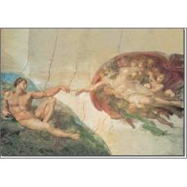 Posters Reprodukce Michelangelo Buonarroti - Zrození Adama , (30 x 24 cm)