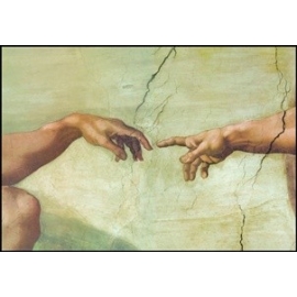 Posters Reprodukce Michelangelo Buonarroti - Zrození Adama (část) , (80 x 60 cm)