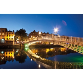 Posters Plakát, Obraz - Dublin - Halfpenny Bridge Landscape, (91,5 x 61 cm)