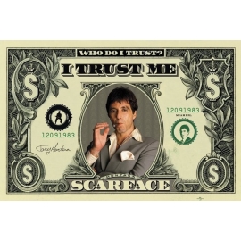 Posters Plakát, Obraz - SCARFACE - dollar, (91,5 x 61 cm)