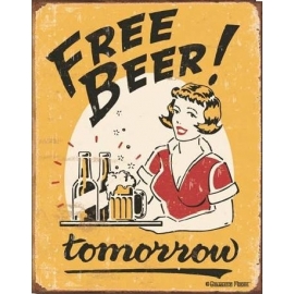 Posters Plechová cedule MOORE - free beer, (32 x 41 cm)