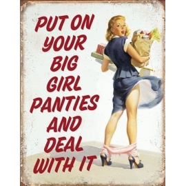 Posters Plechová cedule Big Girl Panties, (31,8 x 40,6 cm)