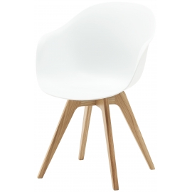 Adelaide židle bílá s dubovou podnoží