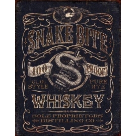 Posters Plechová cedule Snake Bite Whiskey, (31,5 x 40 cm)