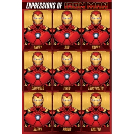Posters Plakát, Obraz - Avengers - Expressions Of Iron Man, (61 x 91,5 cm)