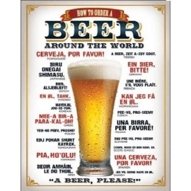 Posters Plechová cedule PIVO - Jak si objednat pivo, (31,5 x 40 cm)