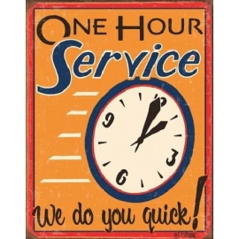 Posters Plechová cedule MOORE - ONE HOUR SERVICE, (31,5 x 40 cm)