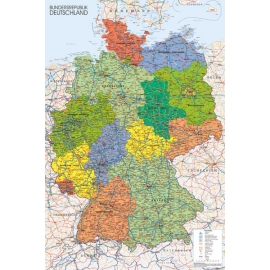 Posters Plakát, Obraz - Politická mapa Německa, (61 x 91,5 cm)