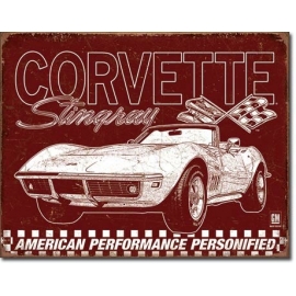 Posters Plechová cedule Corvette - 69 StingRay, (42 x 30 cm)