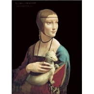 Posters Obraz, Reprodukce - Dáma s hranostajem, Leonardo Da Vinci, (24 x 30 cm)