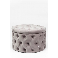 Sedačka Chest Desire Round Velvet Silver