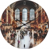 Nástěnné hodiny Glass Grand Central O80cm