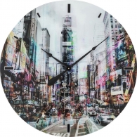 Nástěnné hodiny Glass Times Square O80cm