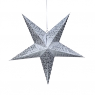 LATERNA MAGICA Papírová hvězda 60 cm - stříbrná/bílá