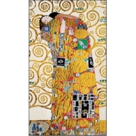 Posters Obraz, Reprodukce - Naplnění (Objetí) - vlys z paláce Stoclet, 1909, Gustav Klimt, (60...