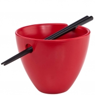YUMYUM Miska na polévku s hůlkami - červená/černá