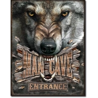 Posters Plechová cedule Man Cave Wolf, (30 x 42 cm)