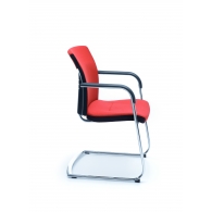 One konferenční židle červená