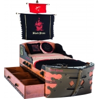 Black Pirate dětská postel loď