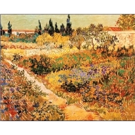 Posters Obraz, Reprodukce - Kvetoucí zahrada s pěšinou, 1888, Vincent van Gogh, (30 x 24 cm)
