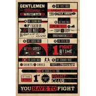 Posters Plakát, Obraz - FIGHT CLUB RULES INFOGRAPHIC, (61 x 91,5 cm)