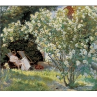 Posters Obraz, Reprodukce - Marie v zahradě (Růže), Peder Severin Kroyer, (35 x 100 cm)
