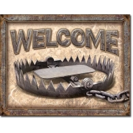 Posters Plechová cedule Welcome - Bear Trap, (16 x 12,5 cm)