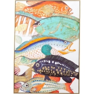 Obraz s ručními tahy Fish Meeting Two 100×70 cm
