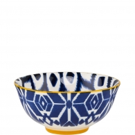 ORNAMENTS Porcelánová miska, 11 cm - modrá/žlutá