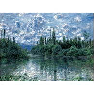 Posters Reprodukce Claude Monet - Rameno Seiny u Vetheuil , (30 x 24 cm)