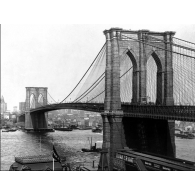 Posters Reprodukce A. LOEFLER - New York - Brooklyn bridge , (80 x 60 cm)