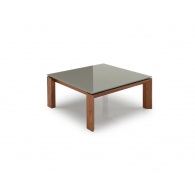 Omnia stolek - dřevo/sklo