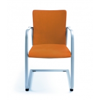 Kala židle oranžová s metalickou podnoží