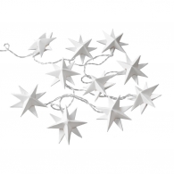 ORIGAMI Světelný řetěz papírové hvězdy 10 světel - bílá
