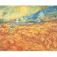 Posters Reprodukce Vincent van Gogh - Obilné pole a žnec (sklizeň), 1889 , (100 x 50 cm)
