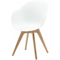 Adelaide židle bílá s dubovou podnoží