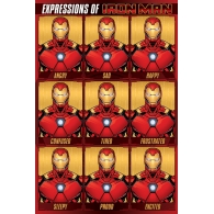 Posters Plakát, Obraz - Avengers - Expressions Of Iron Man, (61 x 91,5 cm)