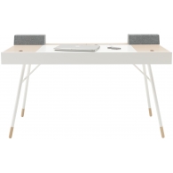 Cupertino stůl - bílá a světlé dřevo